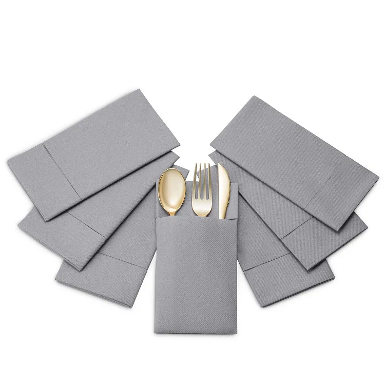 Premium Gray Solid Paper Napkins