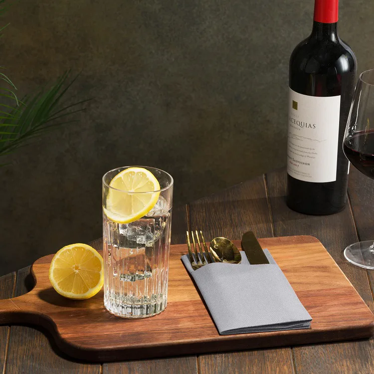 Premium Gray Solid Paper Napkins
